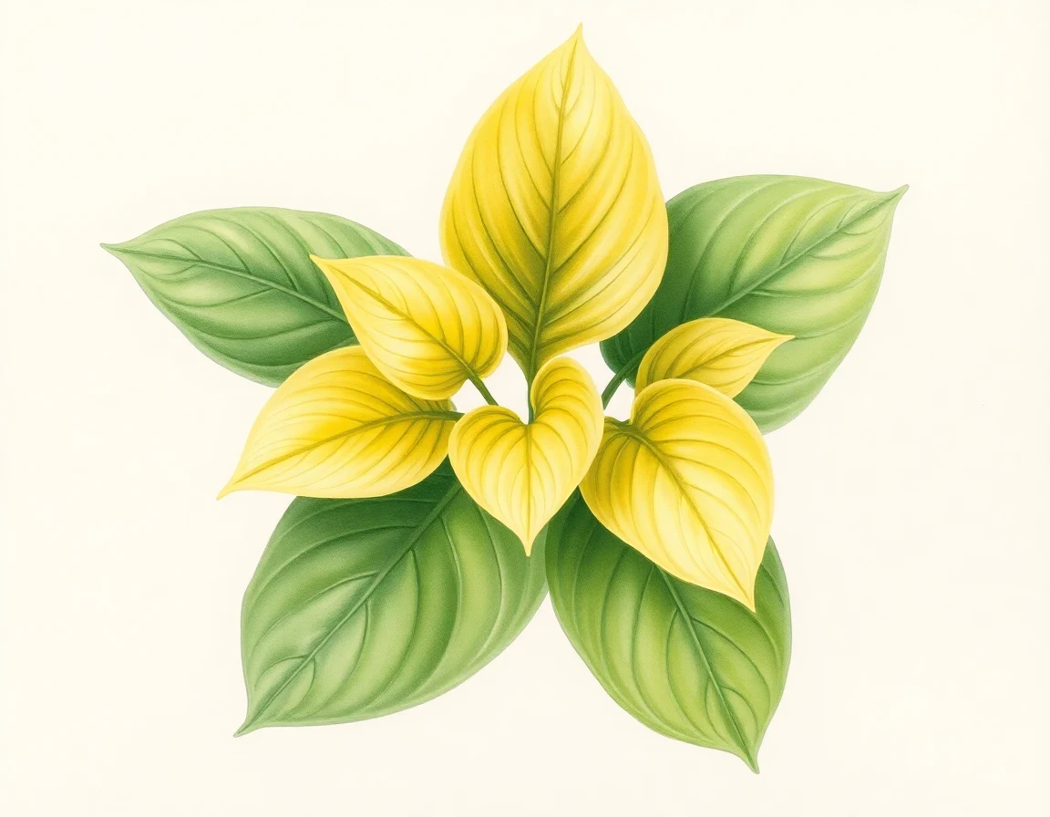 Watercolor illustration of Hosta 'Summer Lovin'