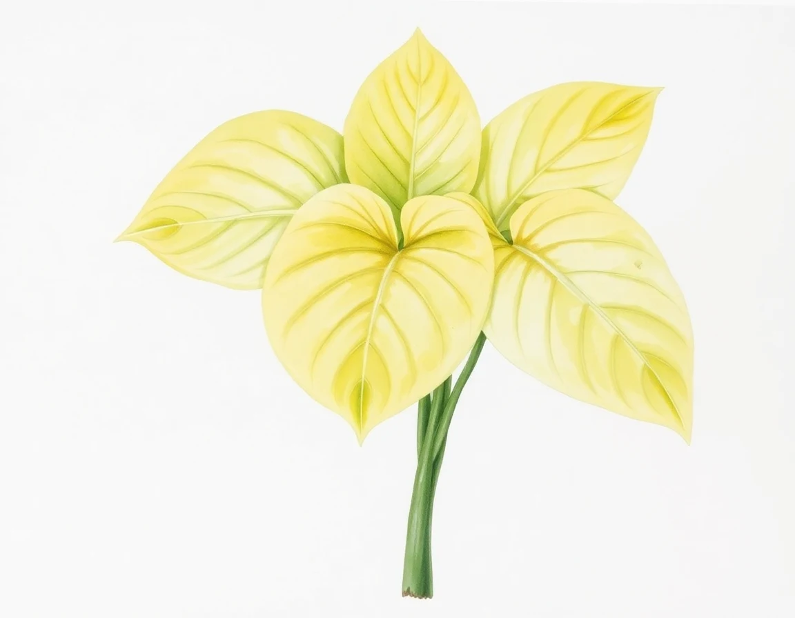 Watercolor illustration of Hosta 'Summer Warrior'