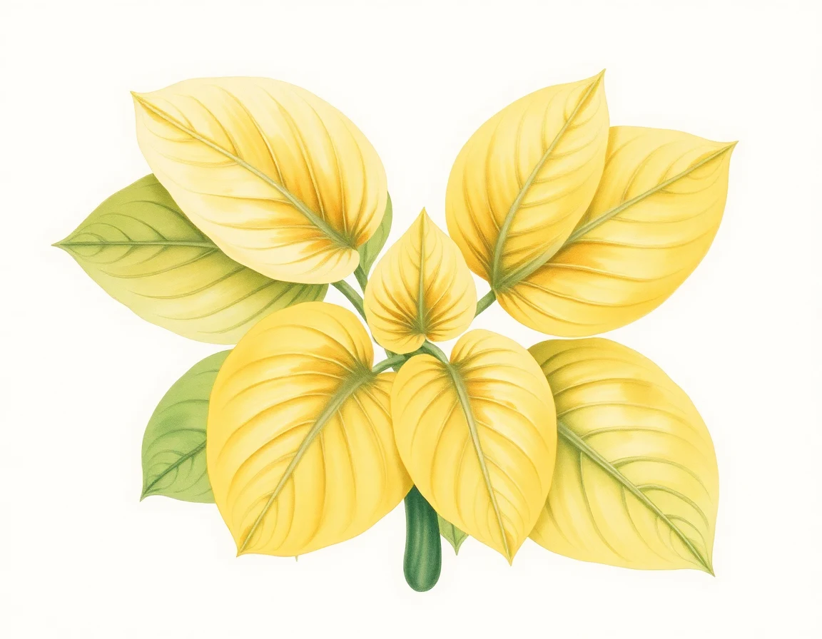 Watercolor illustration of Hosta 'Sun Banner'