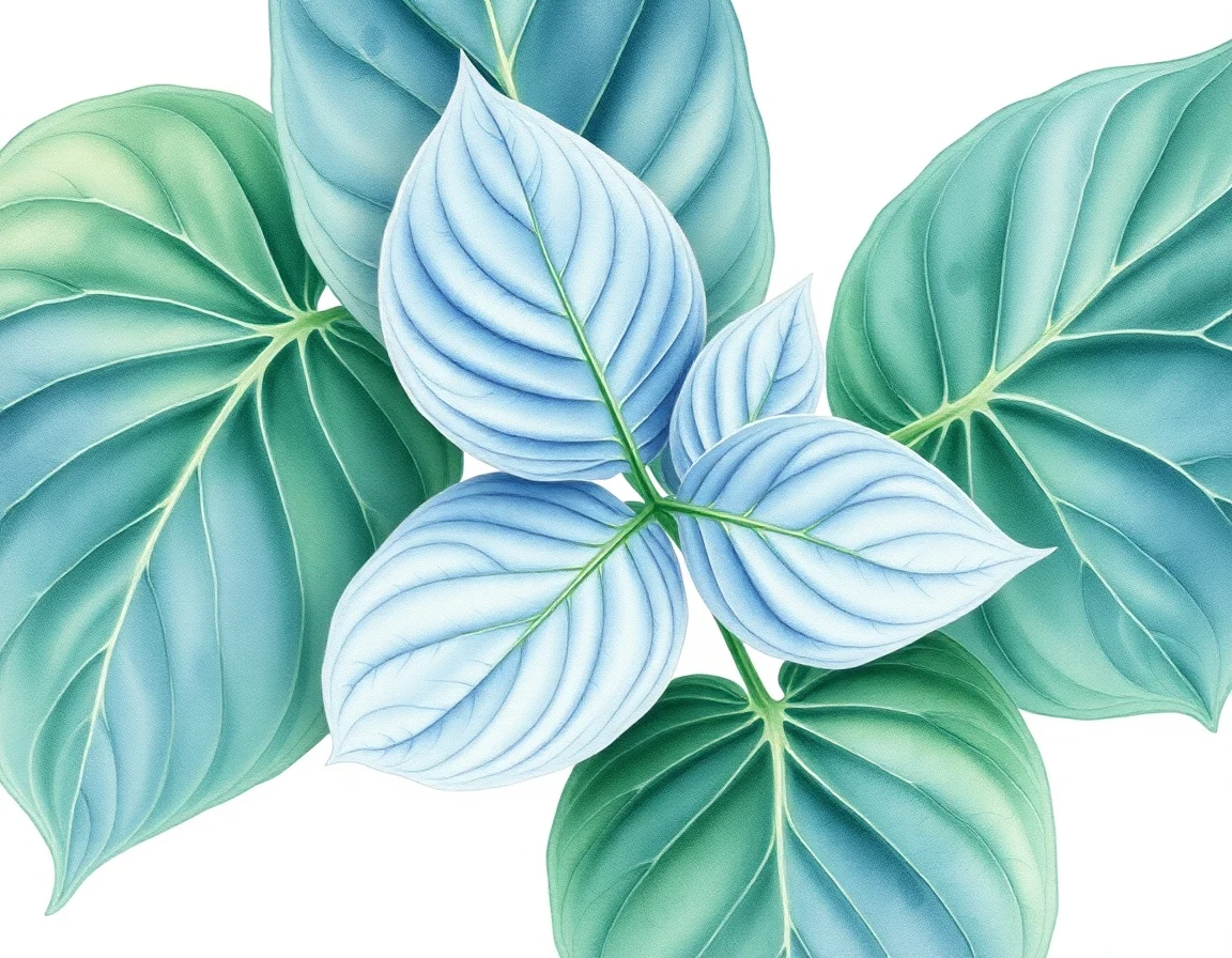 Watercolor illustration of Hosta 'Sun Chaser'