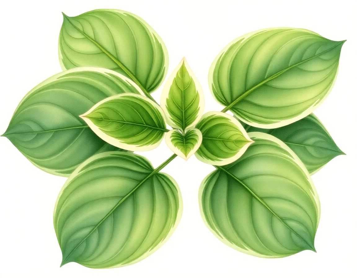 Watercolor illustration of Hosta 'Sun Kissed'