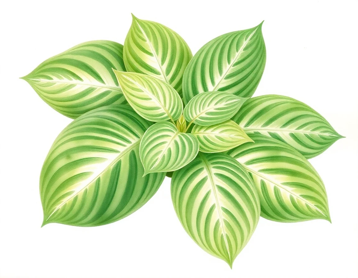 Watercolor illustration of Hosta 'Sunami'