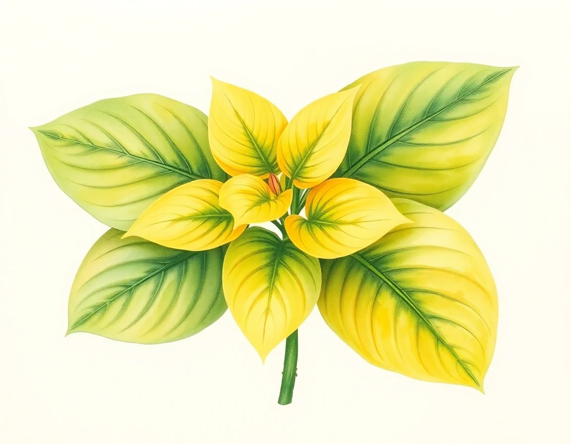Watercolor illustration of Hosta 'Sunlight Cinderella'