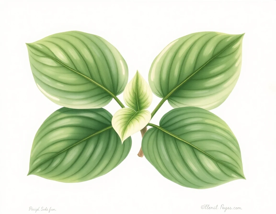 Watercolor illustration of Hosta 'Sunny Smiles'