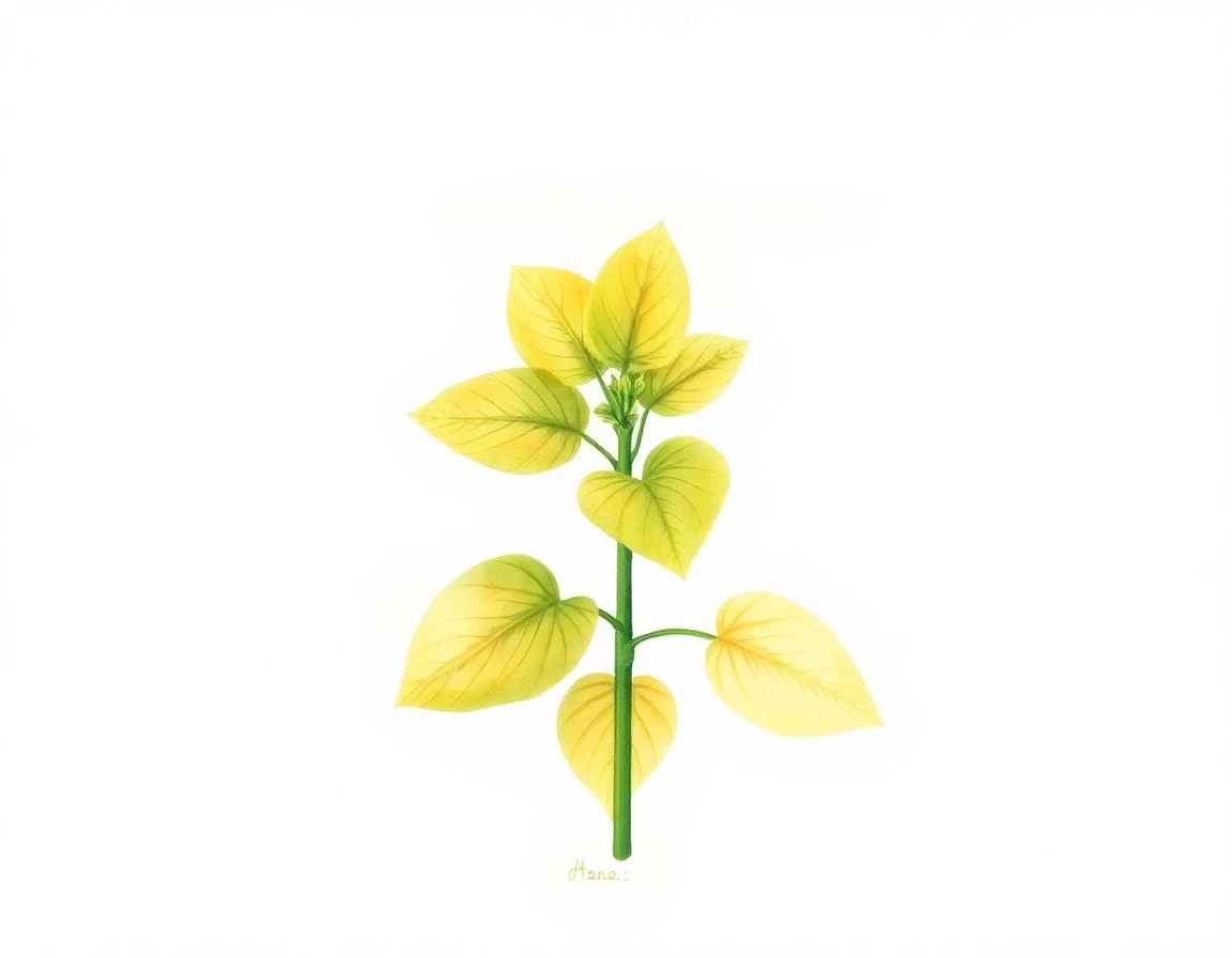 Watercolor illustration of Hosta 'Sunset Grooves'