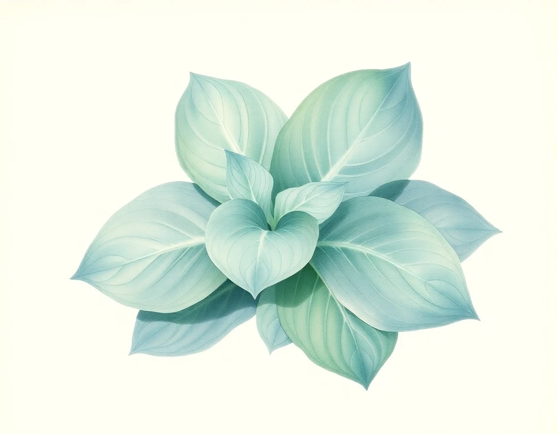 Watercolor illustration of Hosta 'Sunset Strip'