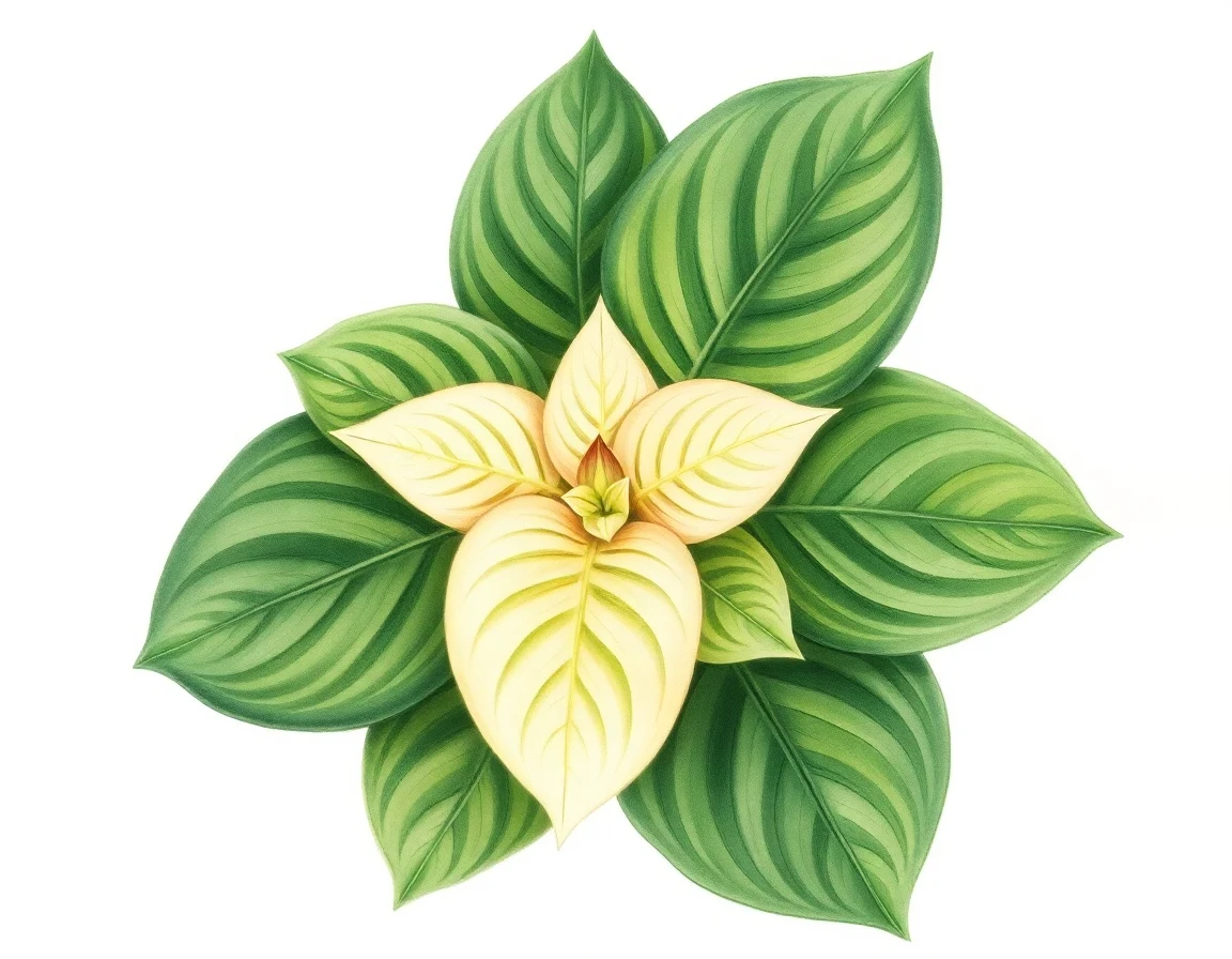 Watercolor illustration of Hosta 'Sunshine Kid'