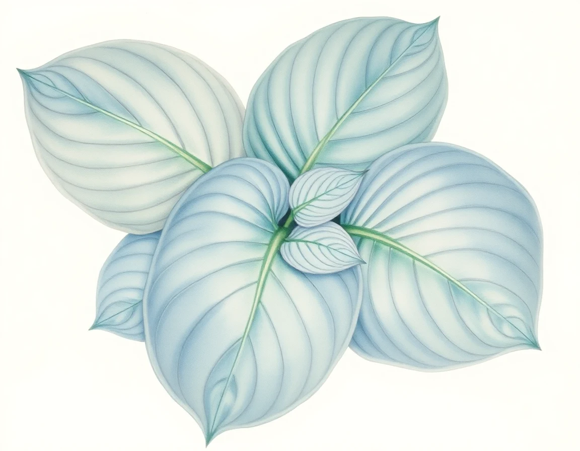 Watercolor illustration of Hosta 'Super Bowl'