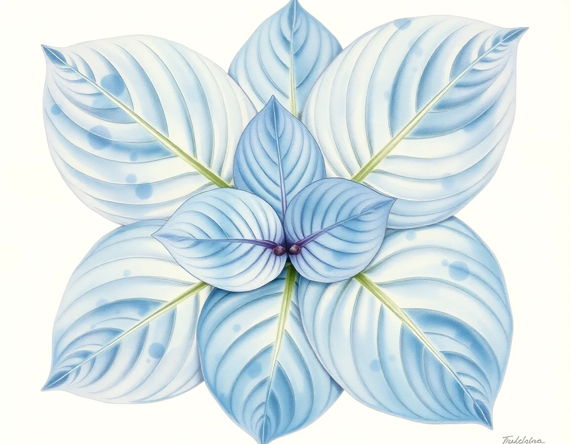 Watercolor illustration of Hosta 'Suzy Q'