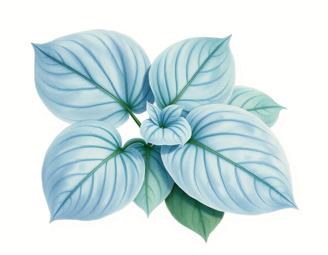 Watercolor illustration of Hosta 'Sweet and Sour'