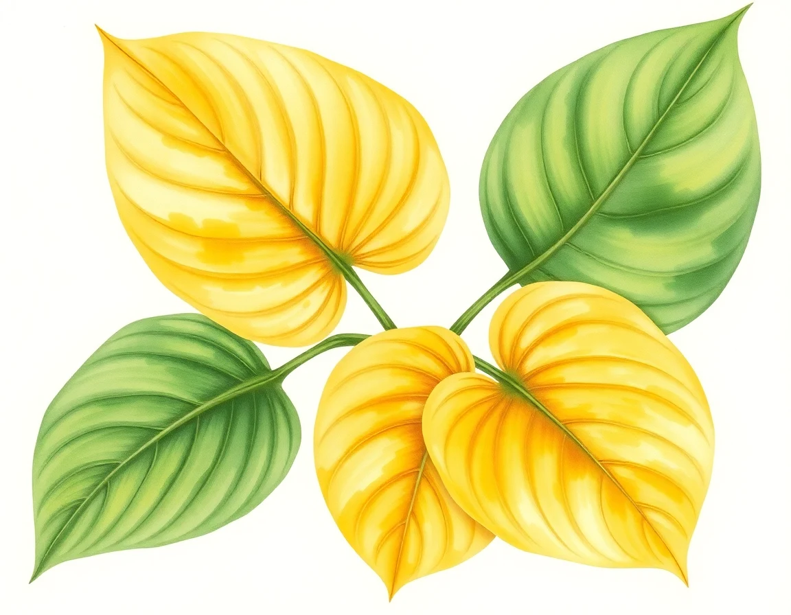 Watercolor illustration of Hosta 'Sweet Chariot'