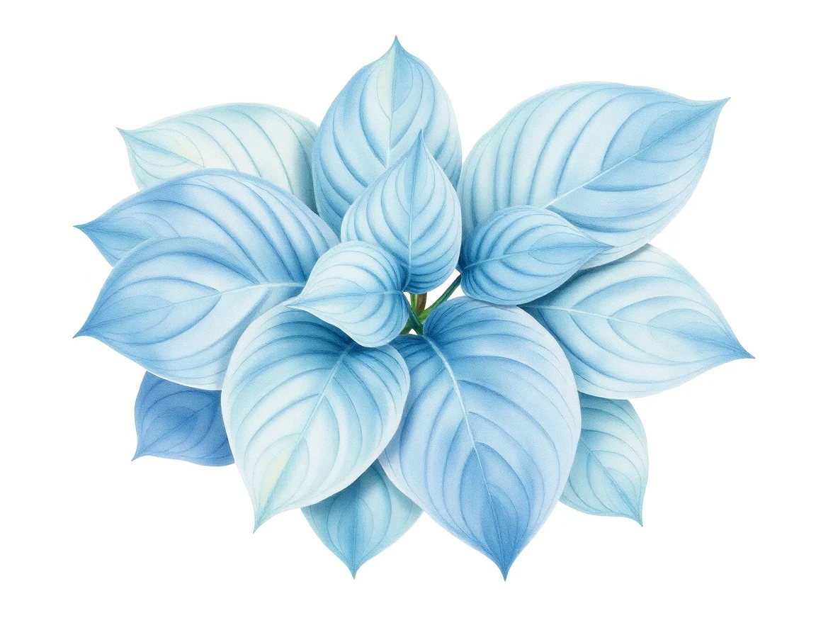 Watercolor illustration of Hosta 'Sweet Dreams'