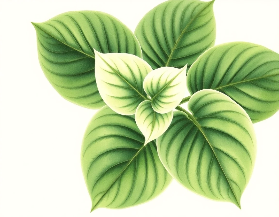 Watercolor illustration of Hosta 'Sweetie'