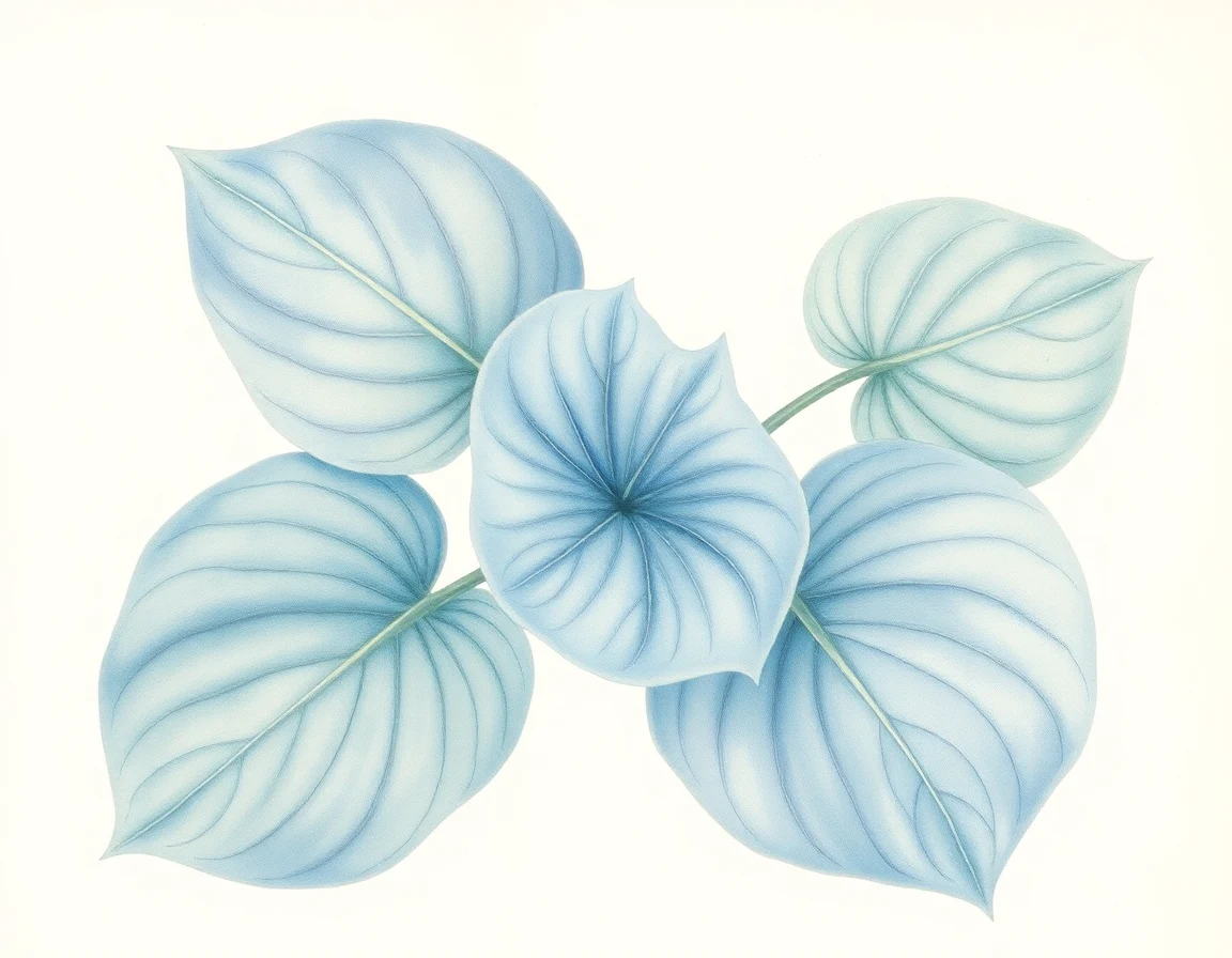 Watercolor illustration of Hosta 'Synergy'