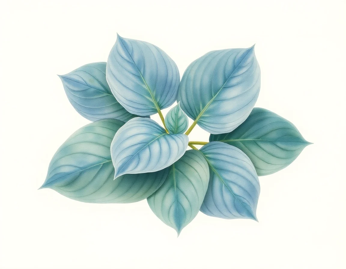 Watercolor illustration of Hosta 'Tarheel Blue'