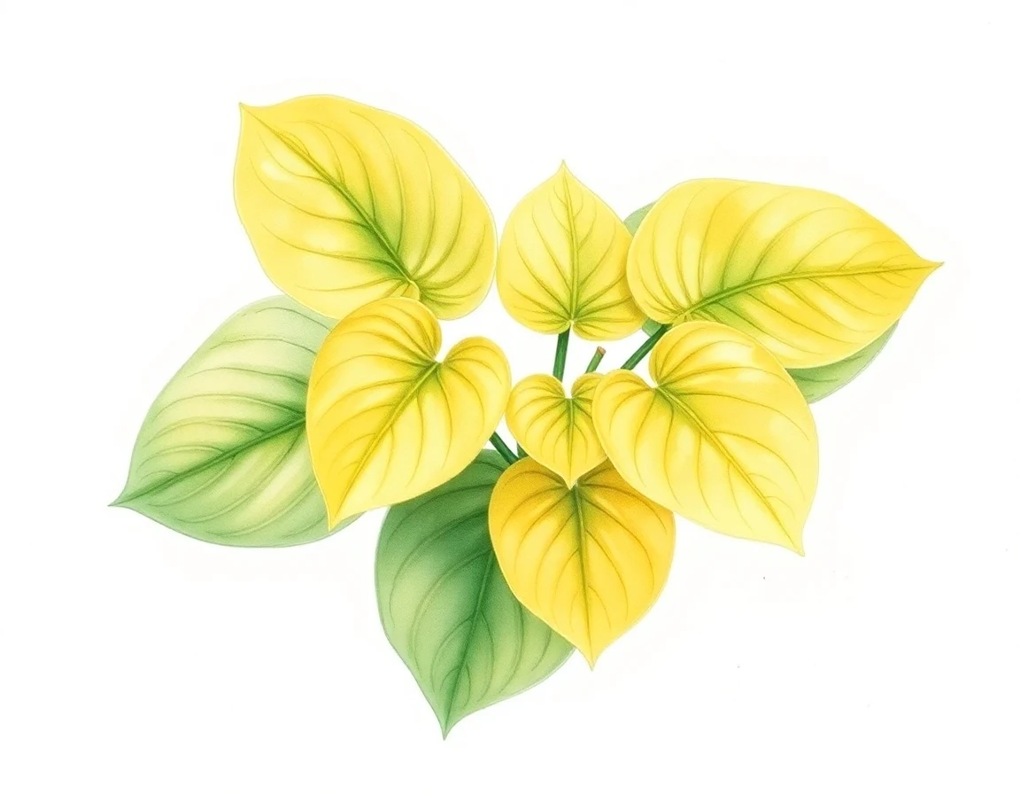 Watercolor illustration of Hosta 'Tennessee Grady'