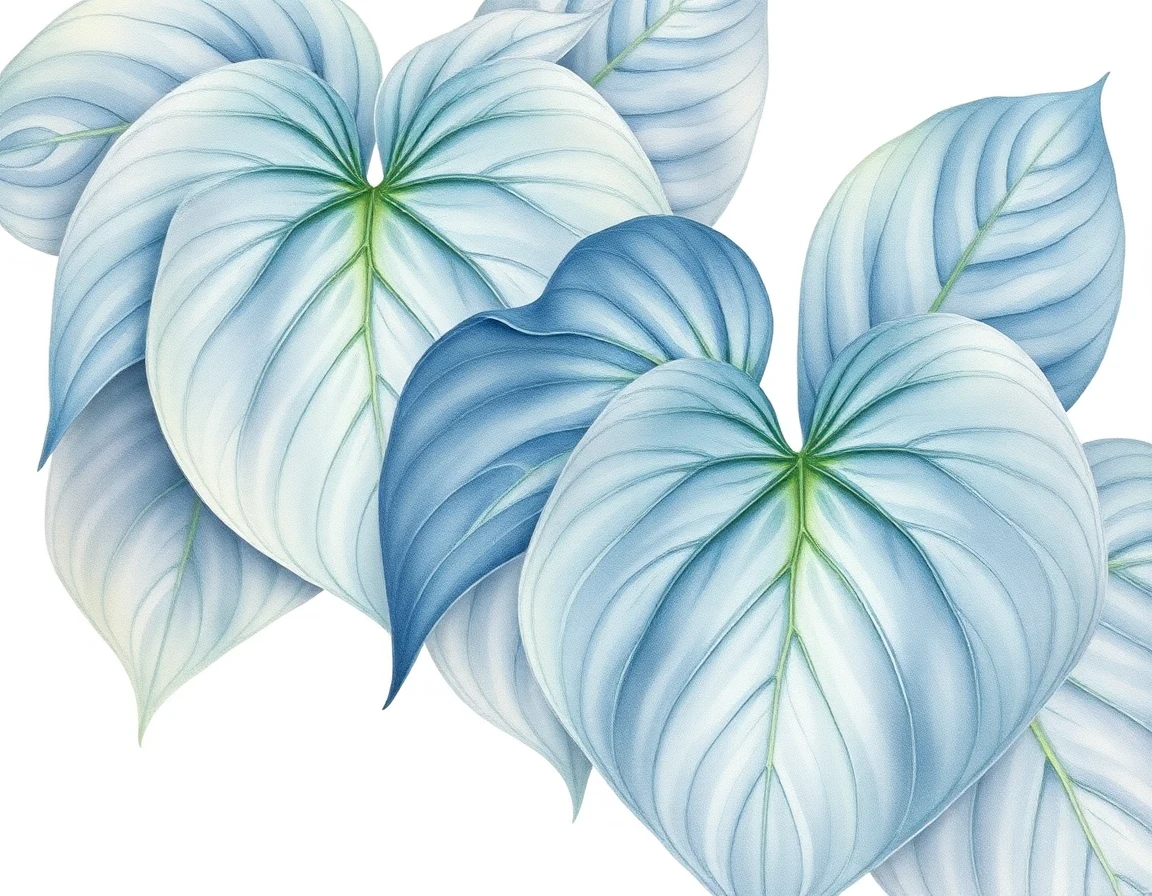 Watercolor illustration of Hosta 'The Big Easy'