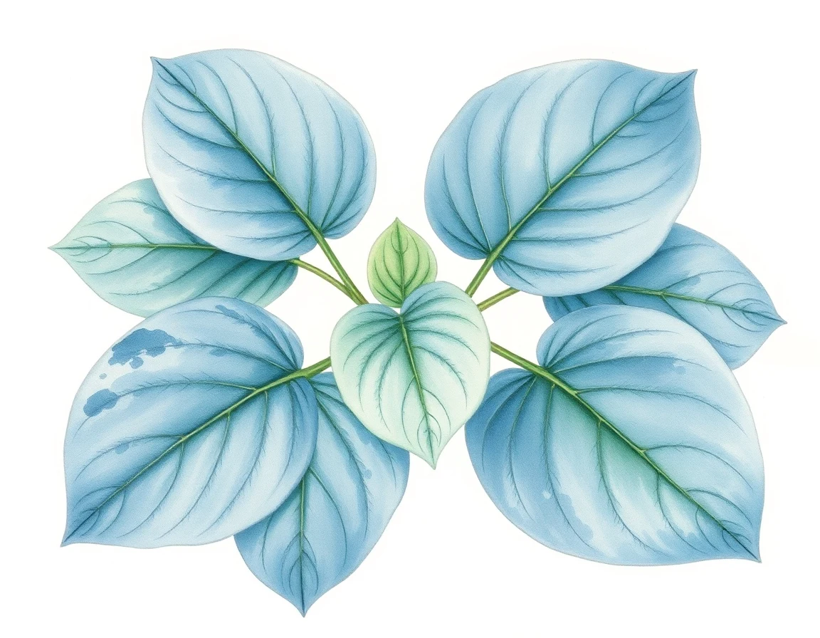 Watercolor illustration of Hosta 'Thelonius'