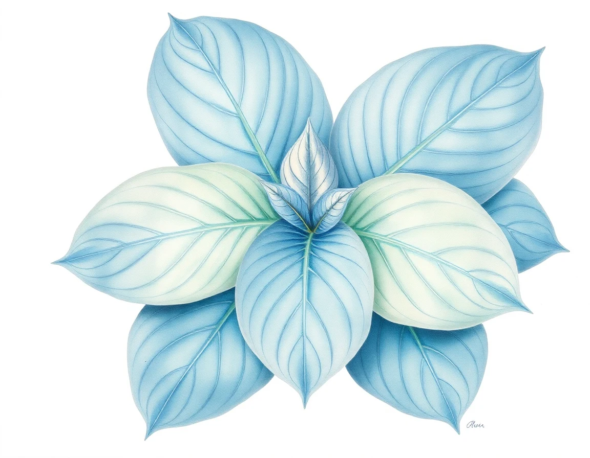 Watercolor illustration of Hosta 'These Colors Don’t Run'