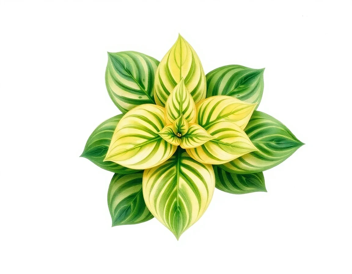 Watercolor illustration of Hosta 'Thumb Nail'