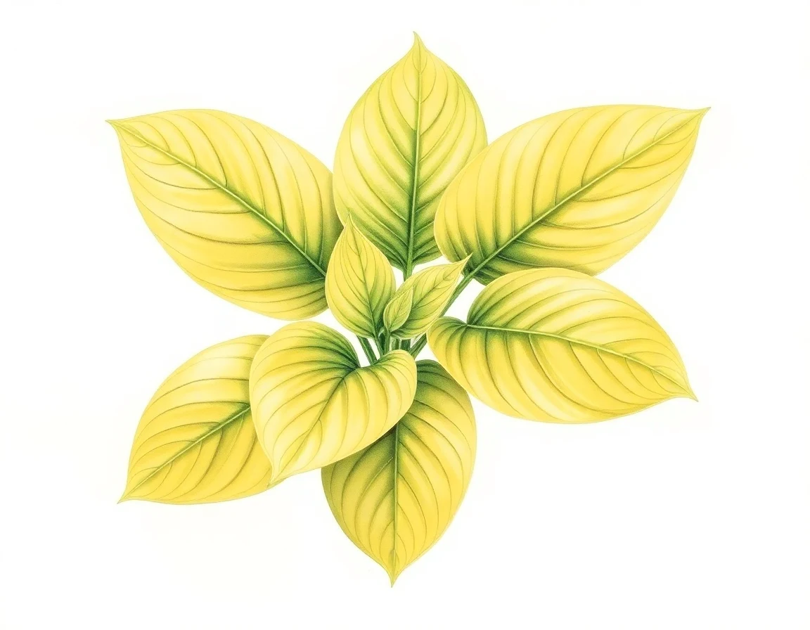 Watercolor illustration of Hosta 'Tijuana Brass'
