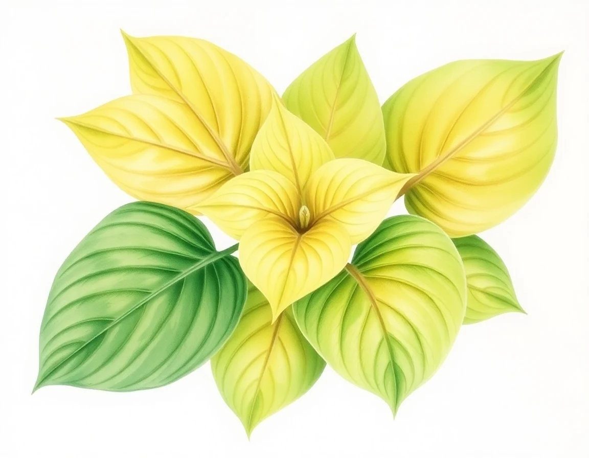 Watercolor illustration of Hosta 'Timber Blaze'