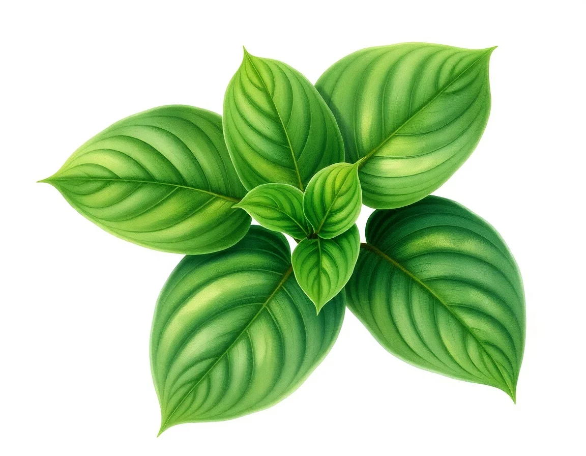Watercolor illustration of Hosta 'Tongue Twister'