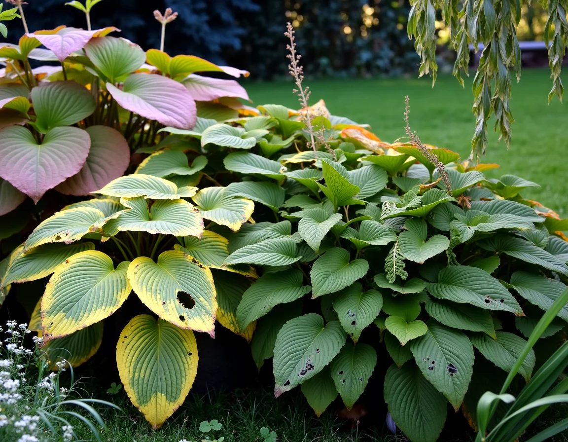Watercolor adaptation of Hosta 'Garden Party'
